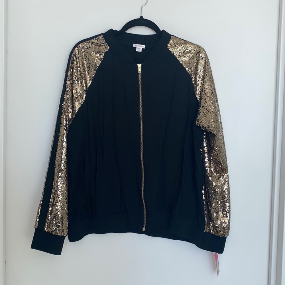 Xhilaration Gold Sequins Bomber Jacket